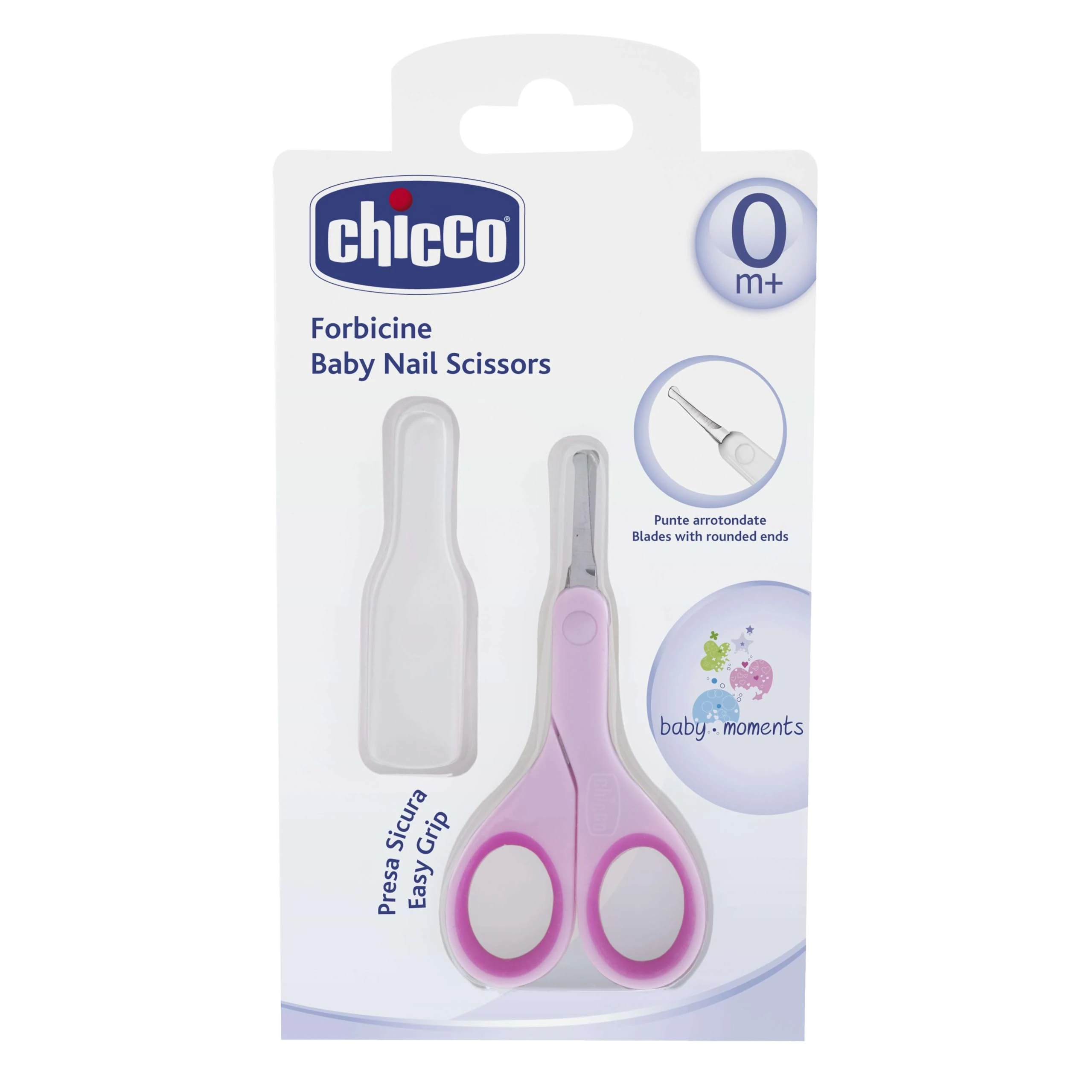 Chicco Baby Nail Scissors with Protective Cap – Pink