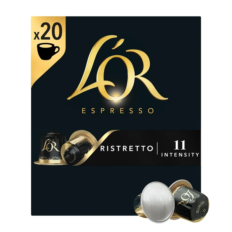 L'OR Espresso Ristretto Coffee Pods x 20 Intensity 11, Pack of 10
