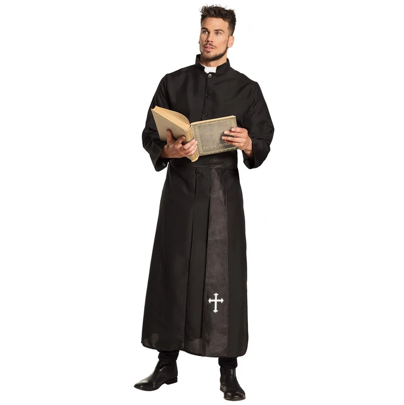 Holy Priest Mens Fancy Dress Religious Saints and Sinners Adult Costume Outfit