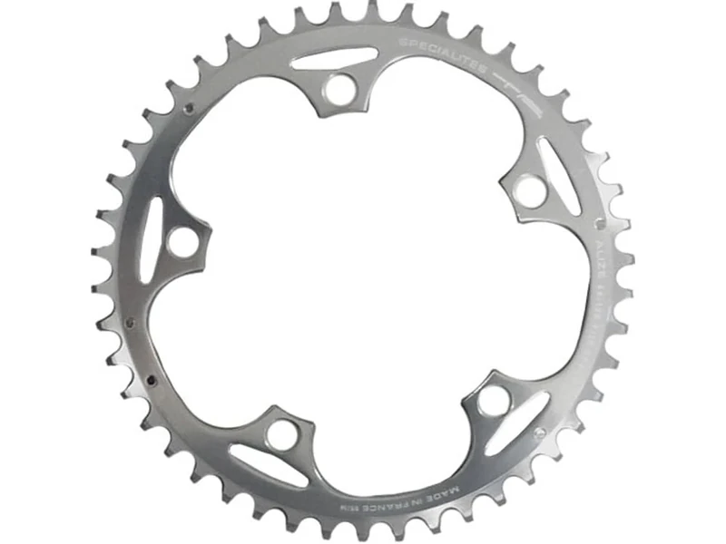 Spécialités TA Alize 130pcd 9/10 Speed Chainring, Silver, Outer 56t
