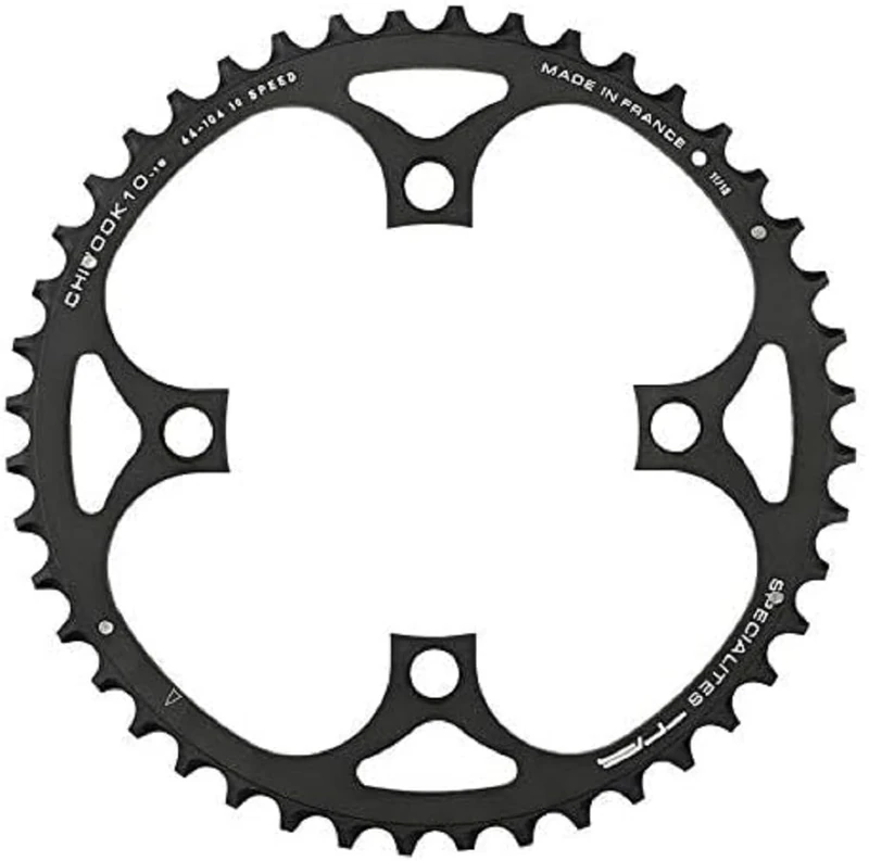 Spécialités TA Chinook 104/64pcd 4 Arm 10/11 Speed Chainring, Black, 42T Outer (18mm)