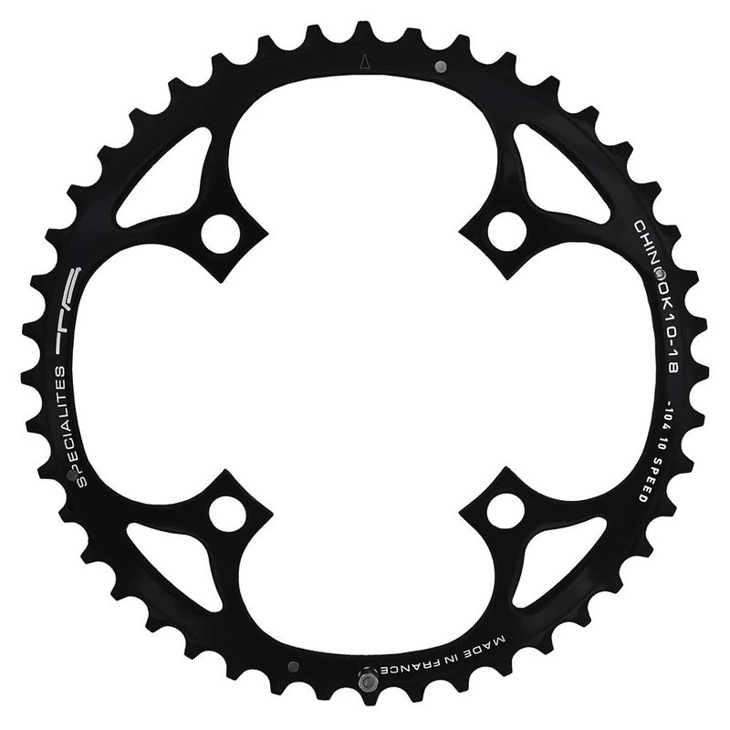 Spécialités TA Chinook 104/64pcd 4 Arm 10/11 Speed Chainring, Black, 46T Outer (18mm)
