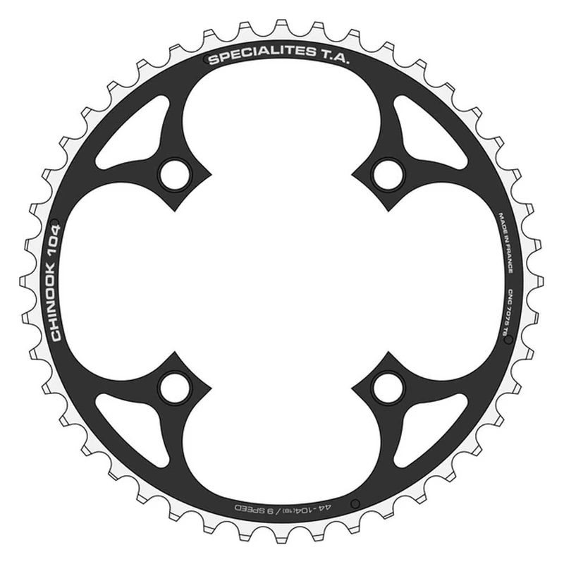 Spécialités TA Chinook 8/9 Speed Outer Chainring, Black, 42T
