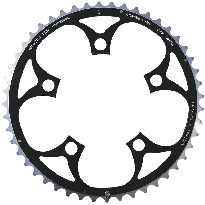 Spécialités TA Compact 94pcd 5 Arm 9 Speed Chainring, Black, Outer 44T