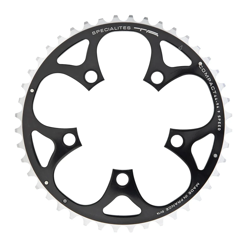 Spécialités TA Unisex's Compact 94pcd 5 Arm 9 Speed Chainring, Black, Outer 50T