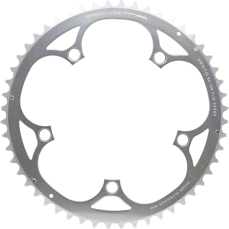Spécialités TA Vento 135pcd Campagnolo 9/10 Speed Chainring, Silver, Outer 52t