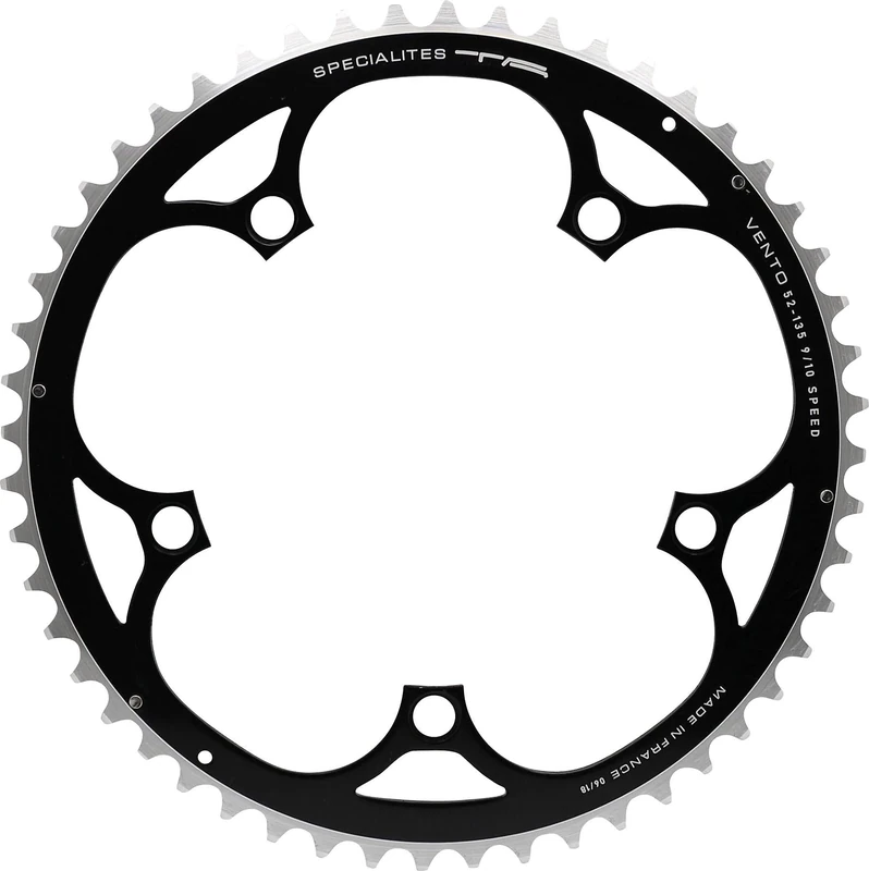 Spécialités TA Vento 135pcd Campagnolo 9/10 Speed Chainring, Black, Outer 53t