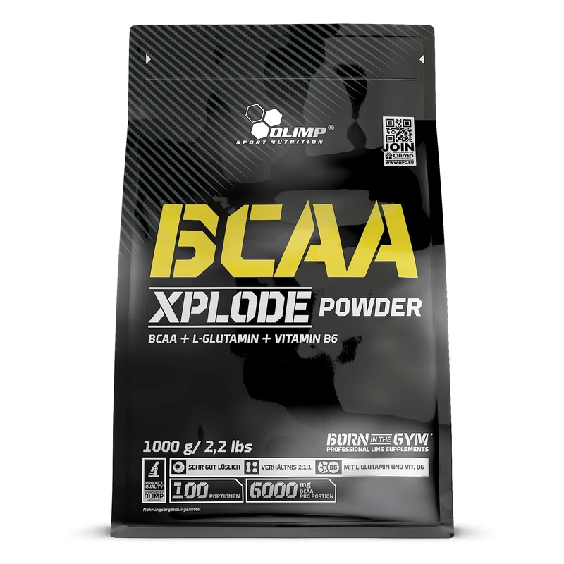 OLIMP Labs Fruit Punch BCAA Xplode Recovery and Energy Supplement - Pack of 100 BCAA Xplode 1 kg Pouch - Fruit Punch