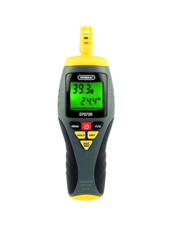 General Tools Calibratable Multi-Function Digital Psychrometer, Wet Bulb Capable (EP8709)
