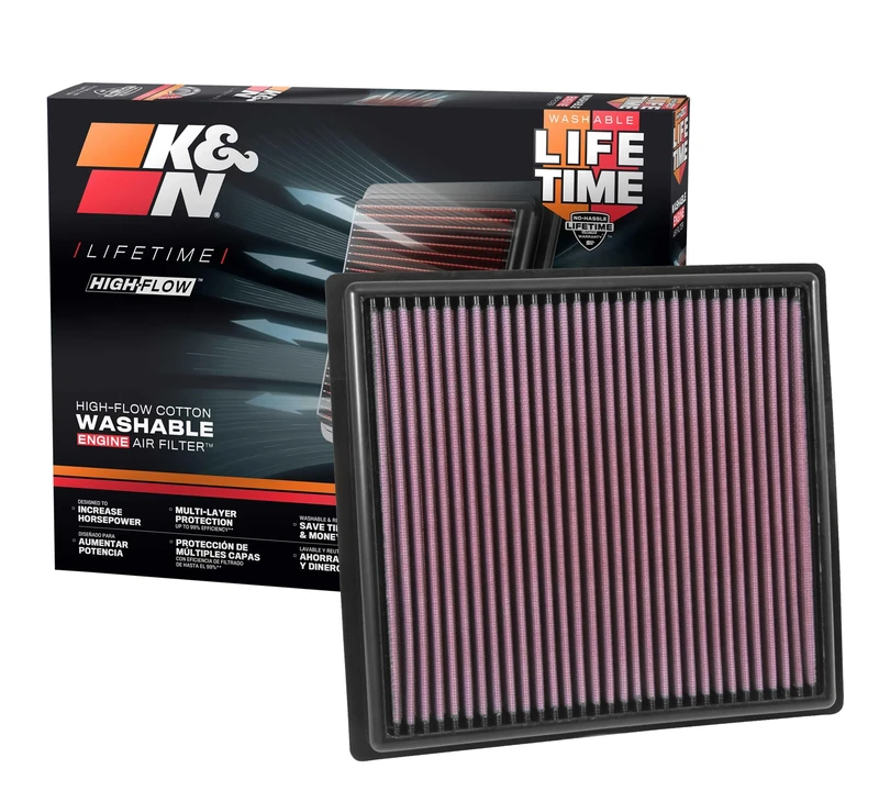 K&N Replacement air filter compatible with Dodge Ram 2500, 3500, 4500, 5500 2013-2016 (33-5005)