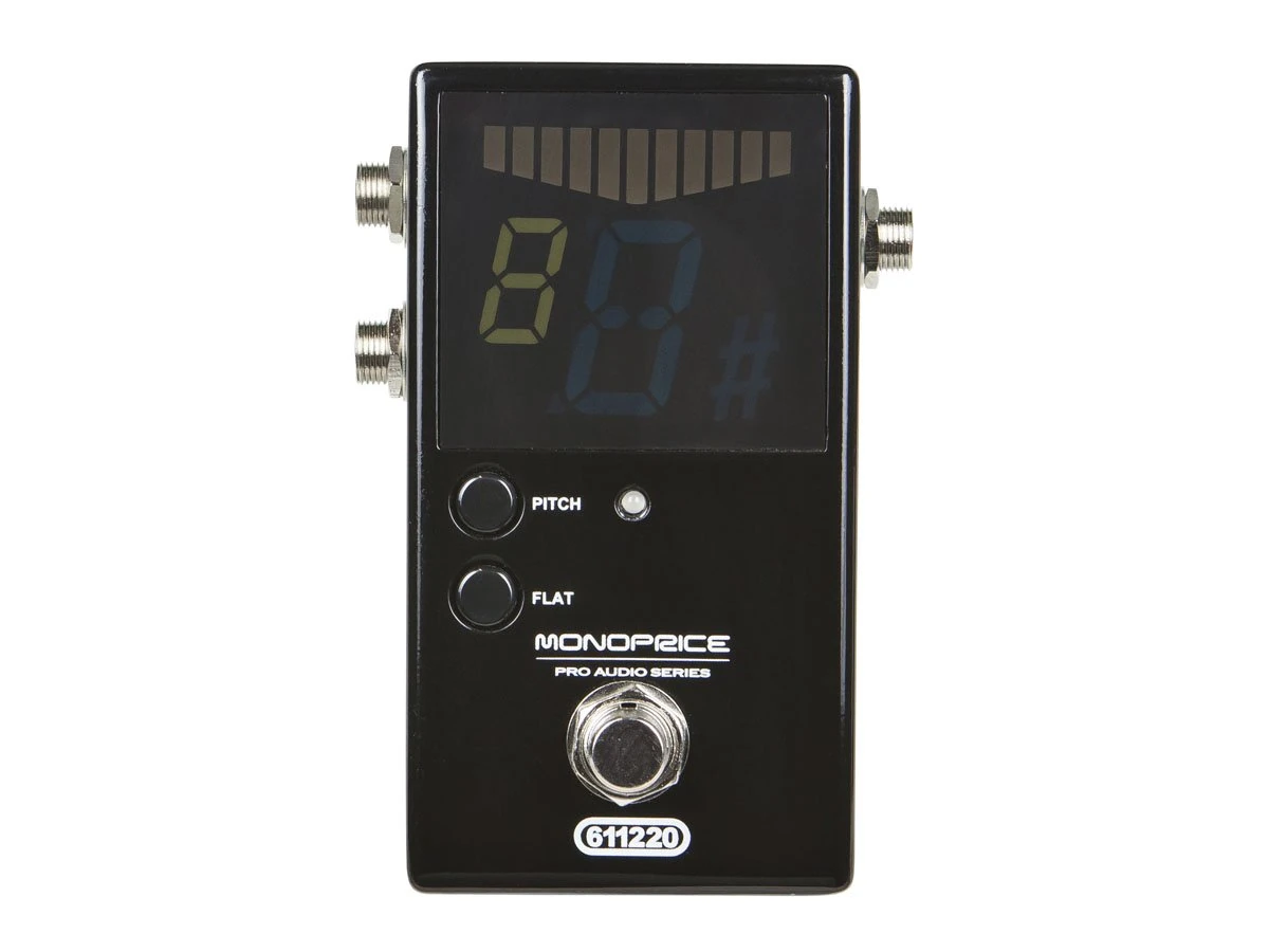 Monoprice Chromatic Pedal Tuner - Black, Normal & True-Bypass Outputs, Easy to Tune Your Bass & Guitars - Stage Right Series