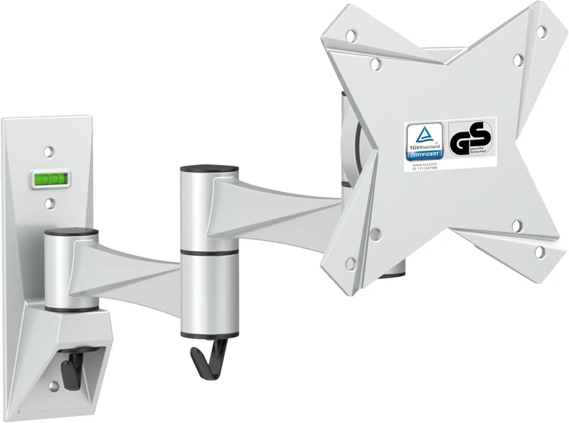 RICOO TV Wall Bracket Mount Tilt & Swivel Universal Monitor Mounting S1711 Holder Arm also for Curved 4K LCD LED Television / 13-32 Inch VESA 75x75 100x100 Silver