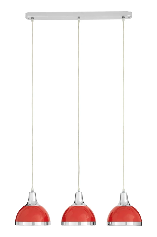 Premier Housewares E27 Edison Screw 40 W 3 Ceiling Light Shade Ceiling Lights Red Pendant Lighting Ceiling Pendant H120xW68xD18