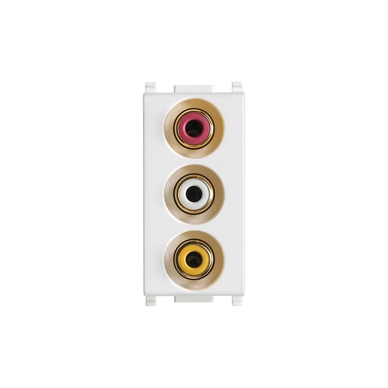 VIMAR Plana Series – Socket 3 RCA Inputs White