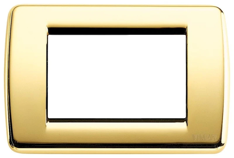 Vimar Series Idea Round Plate 3 Module Metal Shiny Gold
