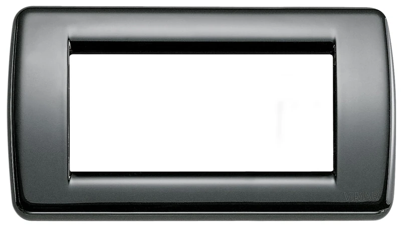 Vimar Idea Series – Round Plate 4 Module Metal Black