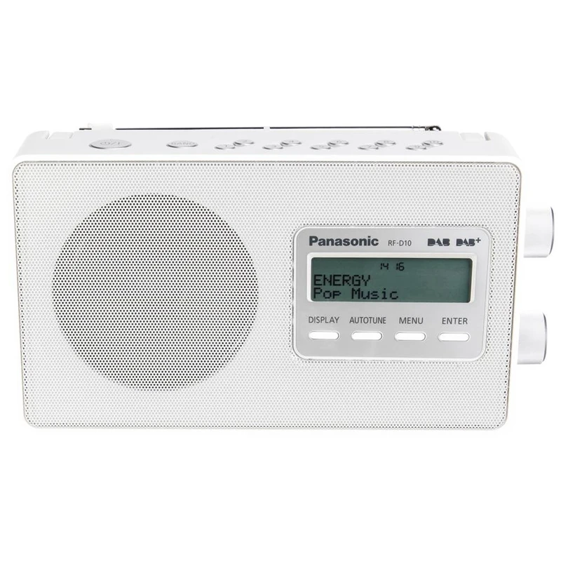 Panasonic RF-D10EG-W Digital Radio (DAB+/FM Tuner, Mains and Battery Operated) White