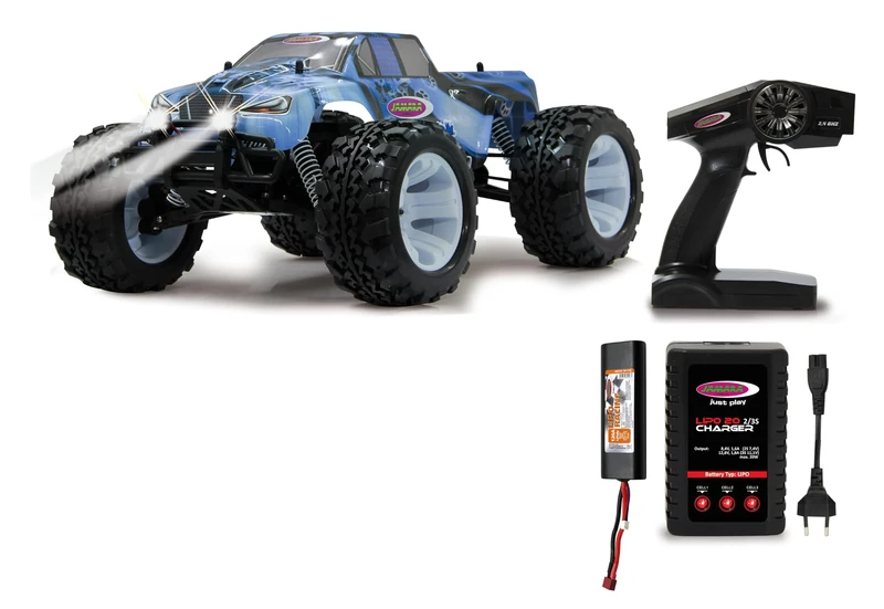 Jamara 053362 1:10 Scale 2.4 GHz Ice Tiger BL 4WD LiPo Monster Truck with LED
