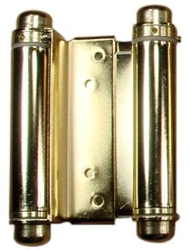 Hinge Outlet Adjustable Double Action Spring Hinge, Saloon, Swinging or Cafe Door Hinges – Highly Rust-Resistant, Self-Closing, Dual-Swing (4 Inch, Brass)