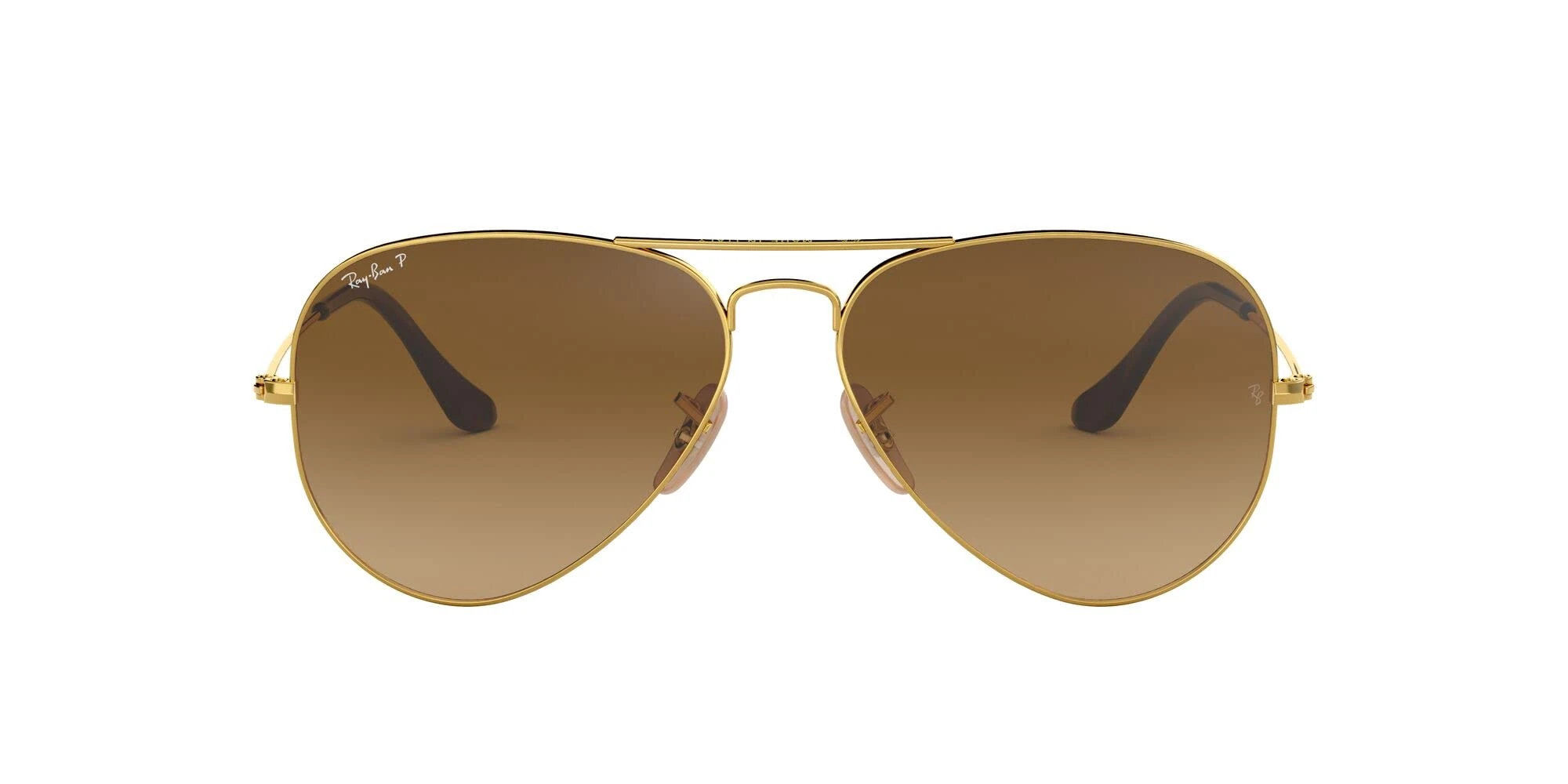Ray-Ban Unisex Aviator Sunglasses, Gold (Frames: Gold, Gläser: Polarized Brown Course Light 001/M2), L UK