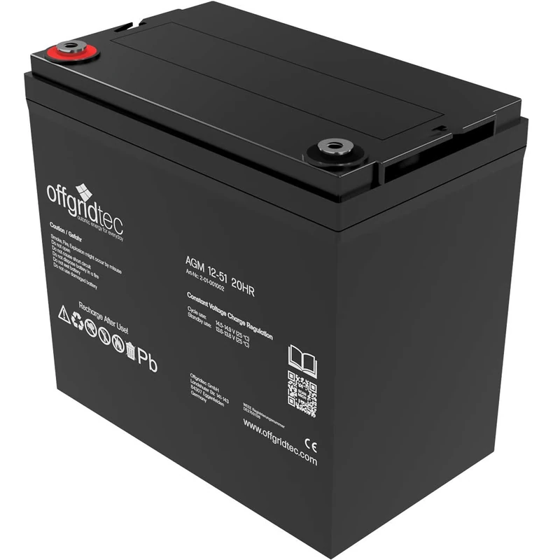 Offgridtec AGM Solar Battery for Cyclic, 51/12 V, 001002