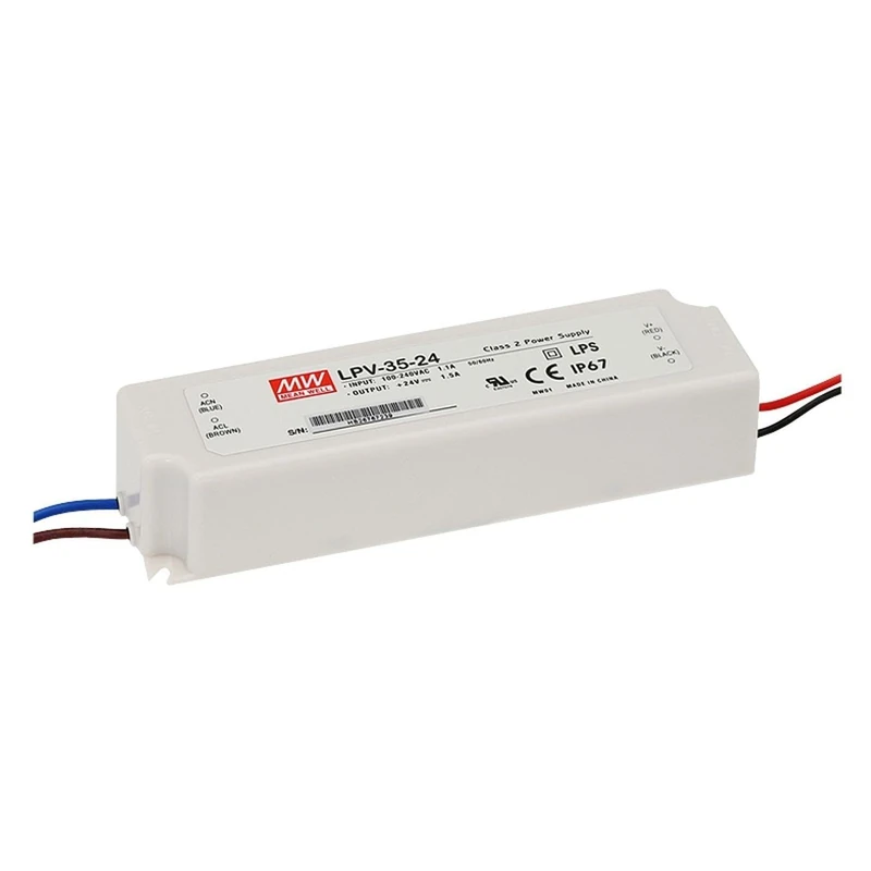 LED Power Supply 36W 24V 1.5A MeanWell LPV-35-24