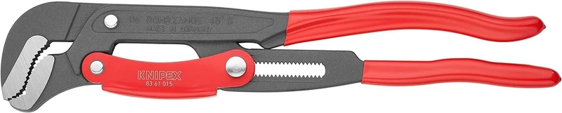 KNIPEX 83 61 015 Pipe Wrench S-Type with fast adjustment grey powder-coated plastic coated 420 mm Multicoloured