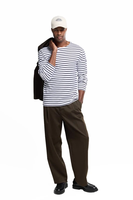 Armor Lux Men's Long-Sleeved Shirt 1525, White (400 White/Navire 400), S