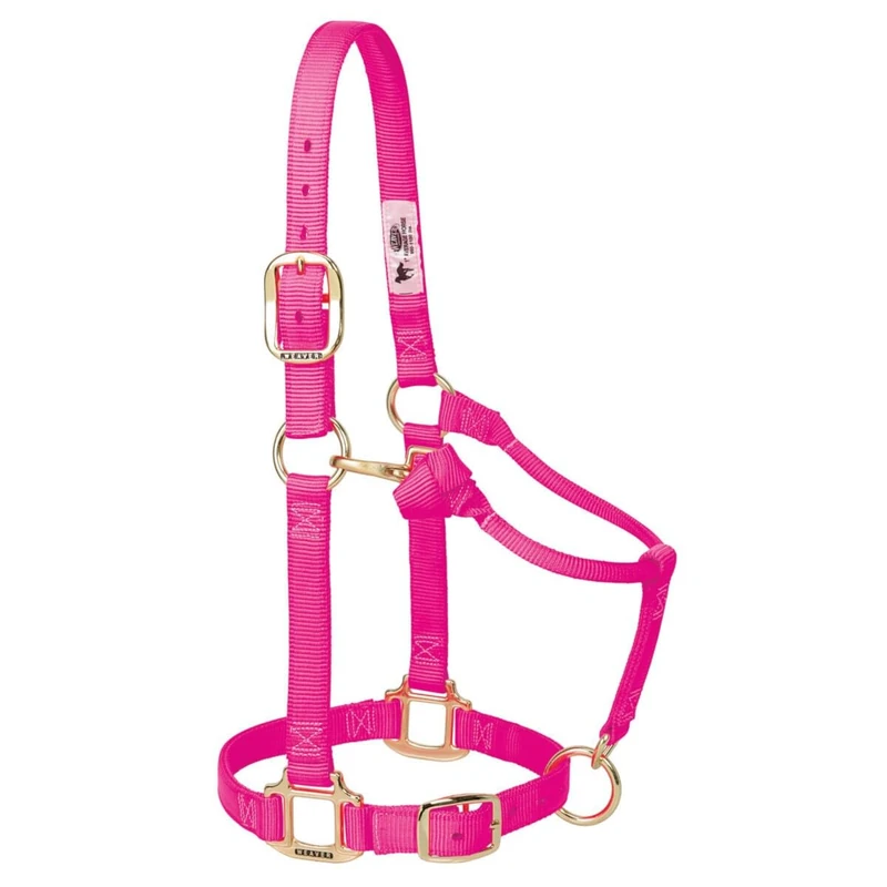 Weaver Leather Original Adjustable Chin and Throat Snap Halter M. Diva Pink - Image 1