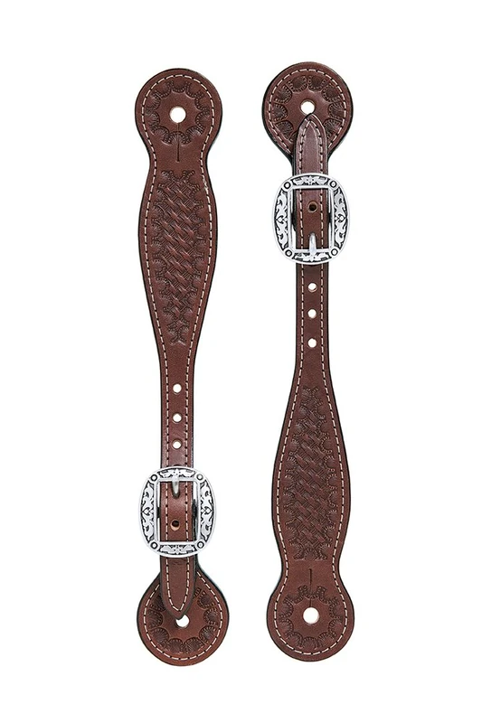 Weaver Leather Basin Cowboy Thin Spur Straps Brown
