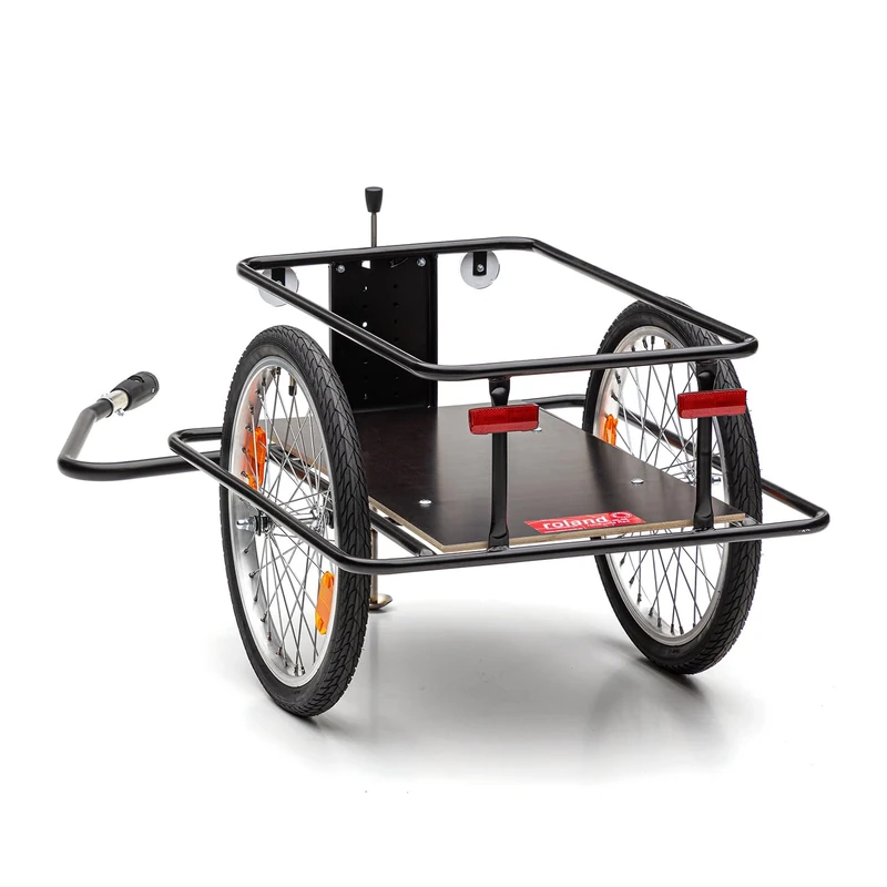 ROLAND ROLAND Bicycle Trailer for Loads, with Deep Drawbar (D), Coupling, Steel, Wood, Weather Resistant