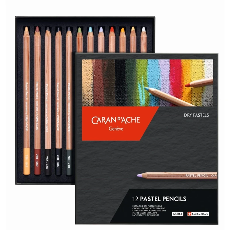 Caran d ́Ache Pastel Pencil Assortment of 12 Colours