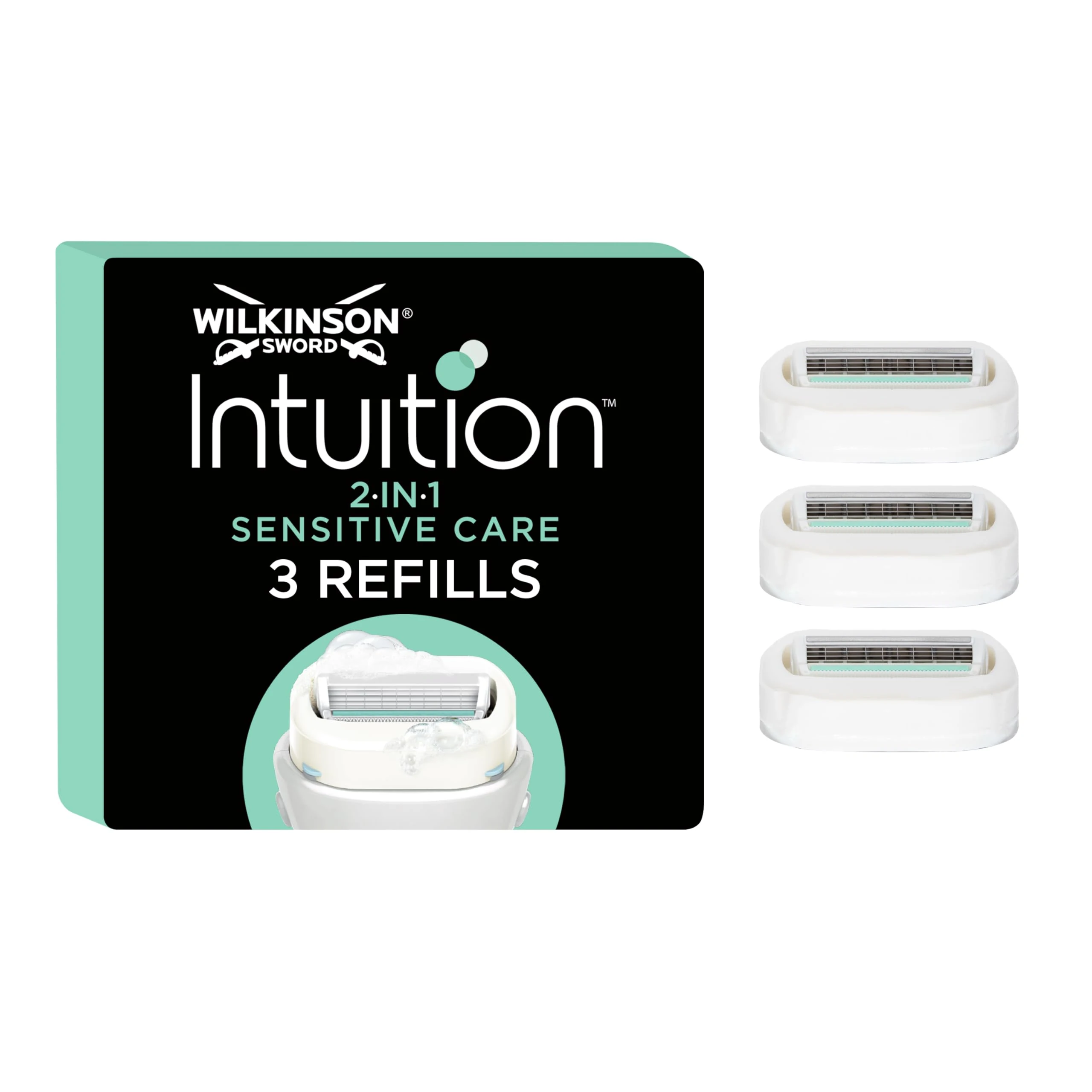 WILKINSON SWORD - Intuition Sensitive Care For Women | No Shave Gel Needed | Pack of 3 Razor Blade Refills