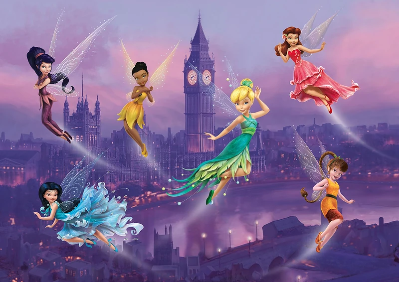 Disney Fairies Giant Wall Poster, Paper, Multi-Colour, 255 x 180 cm