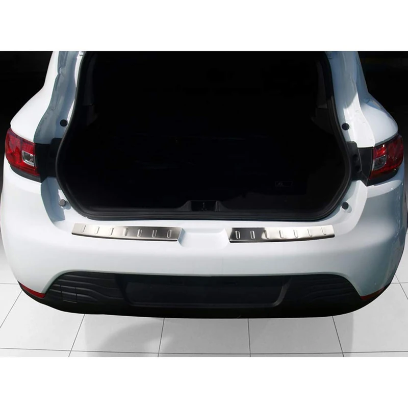 Avisa Stainless Steel Rear Bumper Protector Compatible with Renault Clio IV 5-Door 2013-2017 & FL 2017-2019 Including GT-Line 'Ribs'