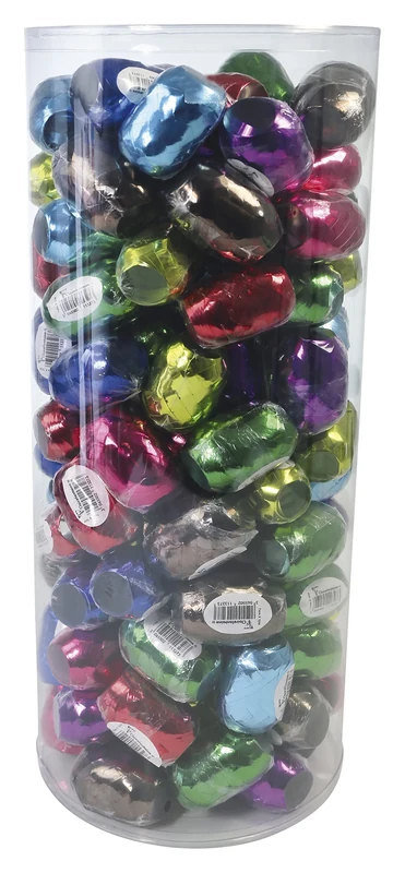 Clairefontaine 211327C - A Set of 120 Ribbon Eggs - Ribbon Size: 10mx7mm - Colour: Metallic Assortment: Red, Blue, Green, Gold - Creative Gift Packaging - Image 1