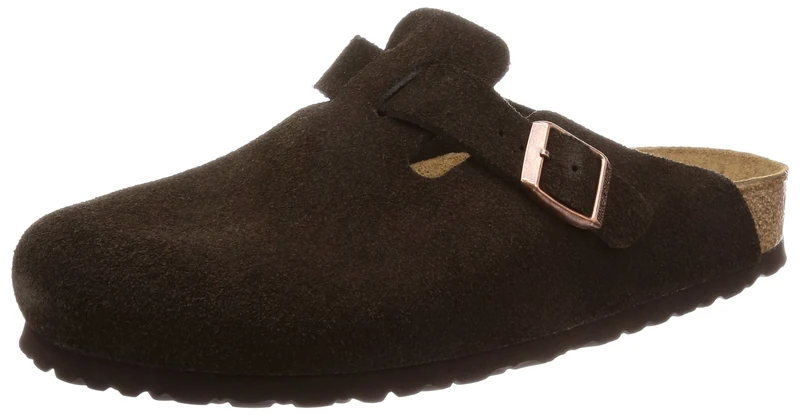 Birkenstock Men's Boston SFB, Suede Leather Clogs, Brown (Mocca), 10.5 UK