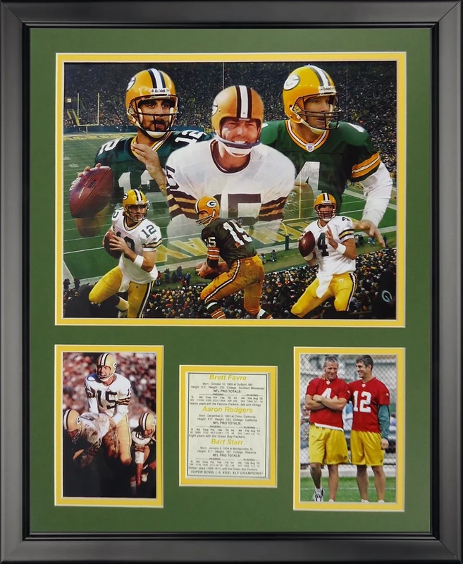 Legends Never Die Green Bay Packers - Packer Quarteracks Framed Photo Collage, 16" x 20"