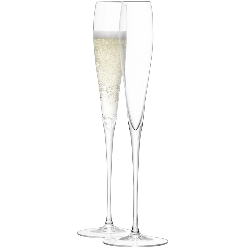LSA International Wine Grand Champagne Flute 100ml Clear | Set of 2 | Mouthblown & Handmade Glass | WI17