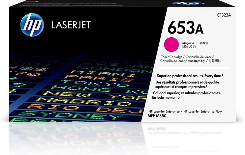 HP CF323A 653A Original LaserJet Toner Cartridge, Magenta, Single Pack