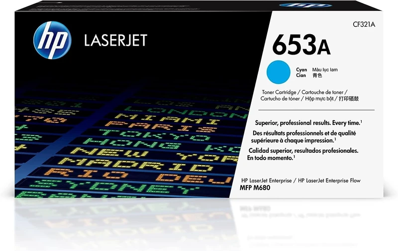 HP CF321A 653A Original LaserJet Toner Cartridge, Cyan, Single Pack