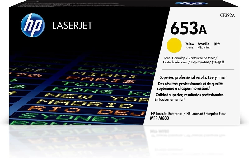 HP CF322A 653A Original LaserJet Toner Cartridge, Yellow, Single Pack