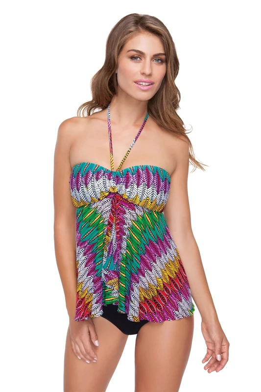 Profile by Gottex Women's Mexicana Bandeau Tankini Top Multi 8