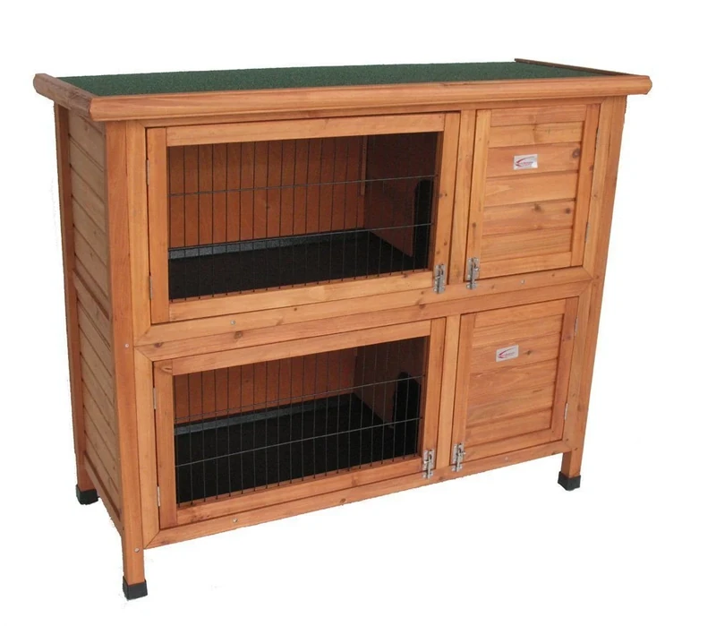 BUNNY BUSINESS Double Hutch Rabbit/Guinea Hutch hutches run runs 48" Includes Deluxe Hutch Cover
