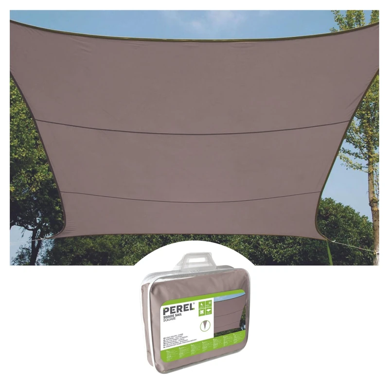 PEREL 5 x 5 m Square Shade Sail - Taupe