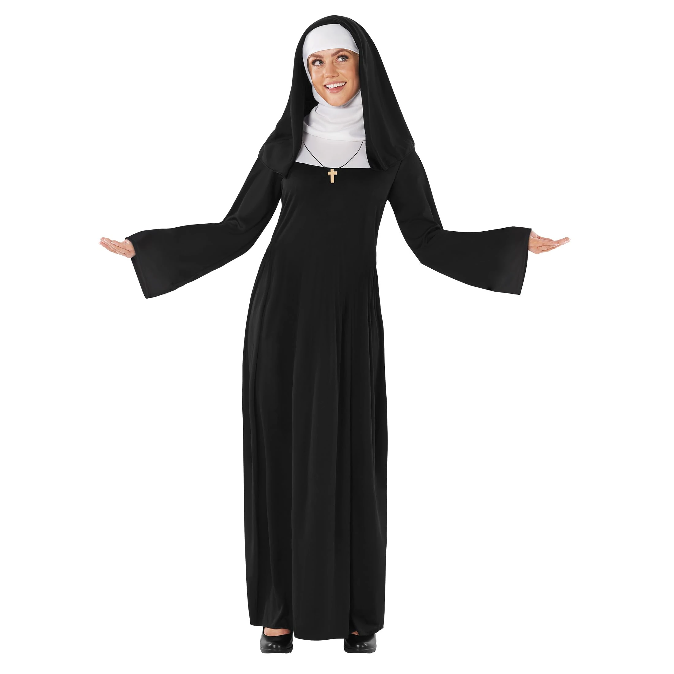 Fun Shack Nun Costume for Women - Fancy Dress Outfit and Accessories - Perfect for Halloween and Themed Parties, Medium