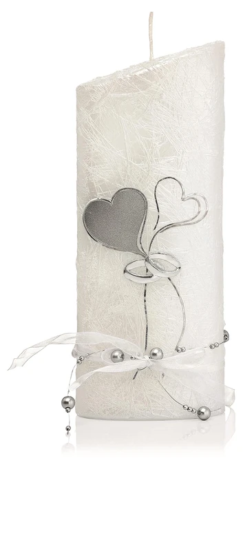 Wiedemann Wedding Candles Pearl White Wax with Pump 22 x 8.5 cm