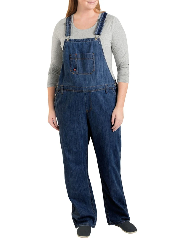 Dickies Women's Plus Size Denim Bib Overall - Blue - 20