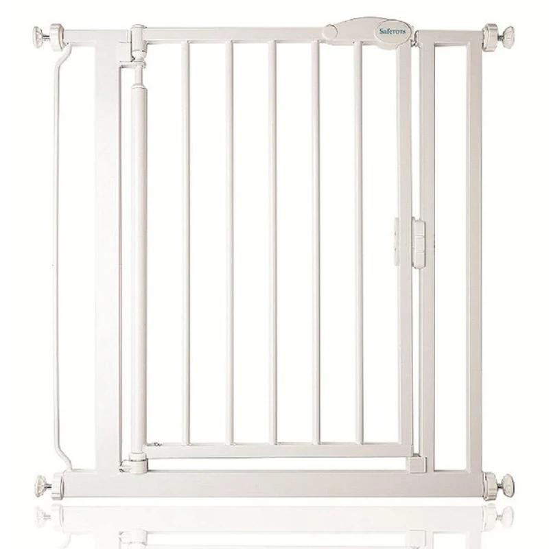 Safetots Pressure Fit Self Closing Stair Gate, Narrow, 68.5cm - 75cm, White, Auto Closing Baby Gate, Safety Barrier for Toddler, Easy Installation
