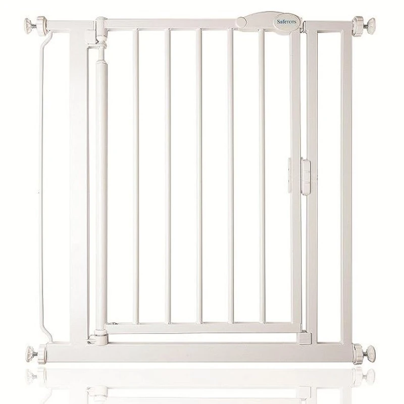 Safetots Pressure Fit Self Closing Stair Gate, Extra Narrow, 61cm - 66.5cm, White, Auto Closing Baby Gate, Safety Barrier for Toddler, Easy Installation